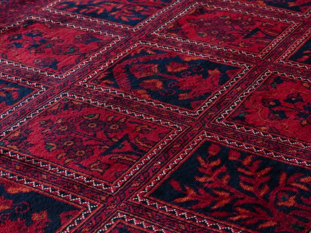 carpet, red, tying