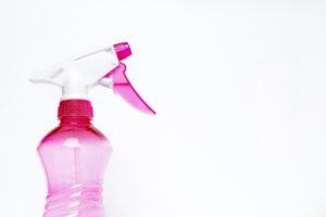 spray bottle, cleaning supplies, chores