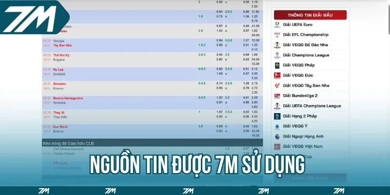 Nguồn tin được 7M sử dụng