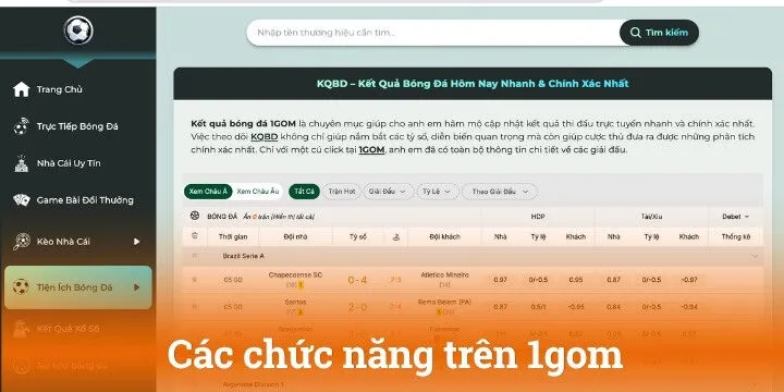 Một số chức năng chính khi sử dụng 1gom cần nắm rõ